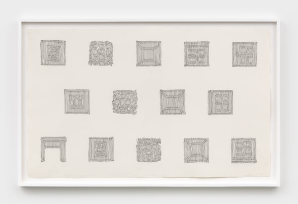 Richard Artschwager Untitled (Six Objects), 1974 ink on paper 24 x 38 in (61 x 96.5 cm)