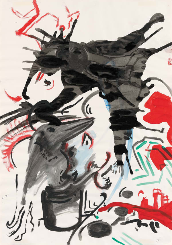 Sigmar Polke Untitled, 1983 gouache and India ink on paper 39 1/4 x 27 1/2 in (99.7 x 69.8 cm)