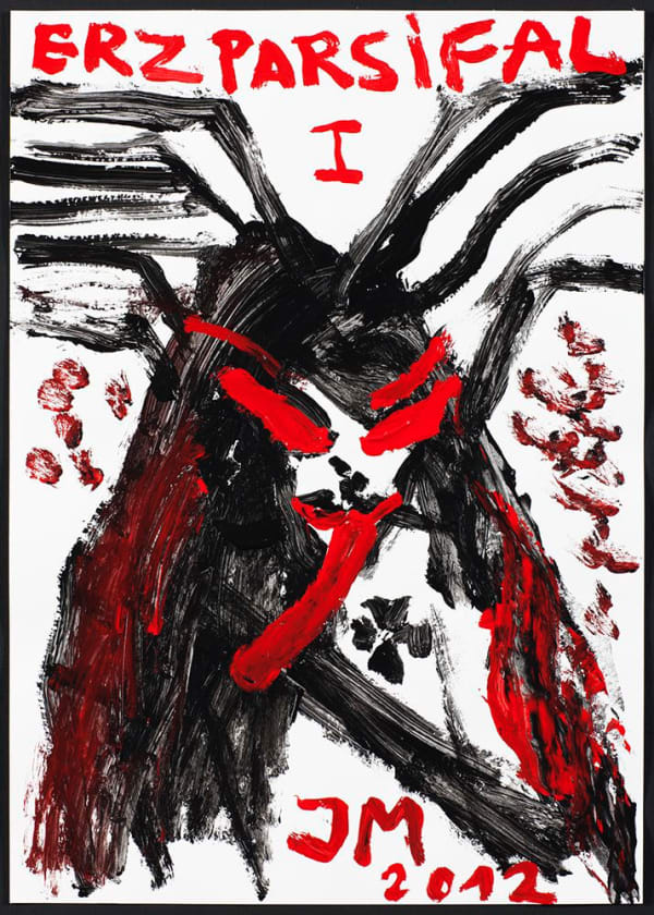 Jonathan Meese Untitled (ERZPARSIFAL I), 2012 acrylic on paper 23 1/2 x 16 1/2 in 59.5 x 42 cm