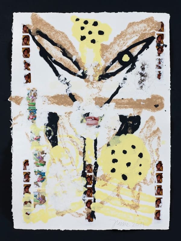 Jonathan Meese BABYPARSIFAL'S STECKENPFERD "MOOMININ"..., 2014 pulp painting on cotton-rag paper, mixed media 39 3/4 x 28 1/2 in 101 x 72.5 cm