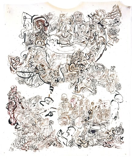 Erwin Pfrang Untitled (from the series Hades II Teil), 2003/2004 mixed media on parchment 13 7/8 x 11 1/4 inches 35.2 x 28.6 cm