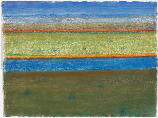 Richard Artschwager Large Landscape with River, 2012 pastel on handmade paper 29 1/4 x 39 1/2 in 74.3 x 100.3 cm