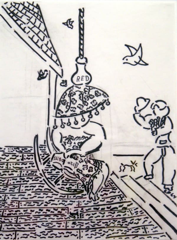 William Copley and she knew by heart...the book of iniquity, 1994 ink on paper 24 x 19 inches 61 x 48.3 cm