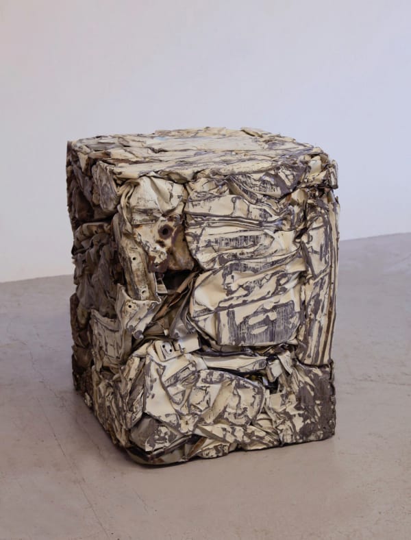 Gavin Turk Transit Compression, 2012 crushed transit van 33 7/8 x 26 x 23 5/8 in 86 x 66 x 60 cm