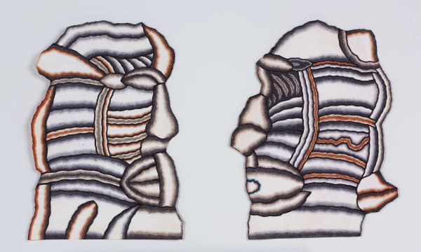 Ray Yoshida Untitled, c. 1972 ink on paper left: 10 x 6 3/4 in (25.4 x 17.1 cm) right: 9 7/8 x 7 in (25.1 x 17.8 cm) framed: 14 7/8 x 20 3/4 in (37.6 x 52.7 cm)