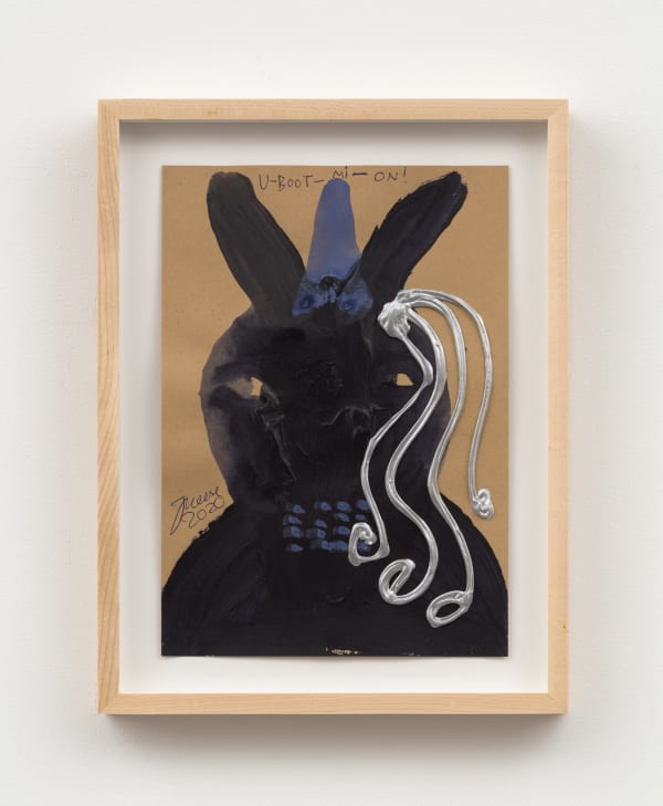 Jonathan Meese DER UFOKOMMANDANT VRILLI DE FEE!, 2020 acrylic and pen on paper 11 5/8 x 8 1/4 in (29.5 x 21 cm)