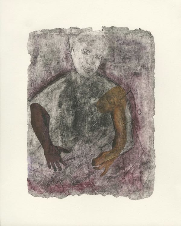 Felipe Baeza Untitled (los otros), 2017 oil and collage on paper 15 1/2 x 12 1/2 in 39.4 x 31.8 cm