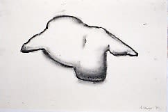 Richard Artschwager Untitled (Bladder), 2003 charcoal on paper 16 1/2 x 25 inches