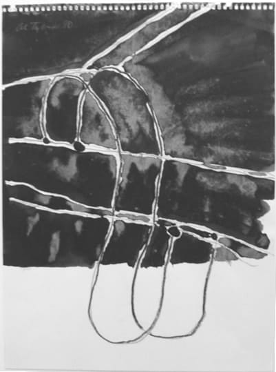 Al Taylor Hanging Köln, 1990 pencil, gouache and wax crayon on paper 12 3/4 x 9 1/2 inches 32.4 x 24.1 cm