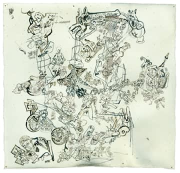 Erwin Pfrang Untitled (from the series Hades II Teil), 2003/2004 mixed media on parchment 11 1/2 x 12 1/4 inches 29.2 x 31.1 cm