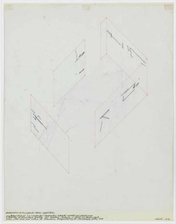 Barry Le Va, Accumulated Vision / Separated Stages: Length Ratios, 1976