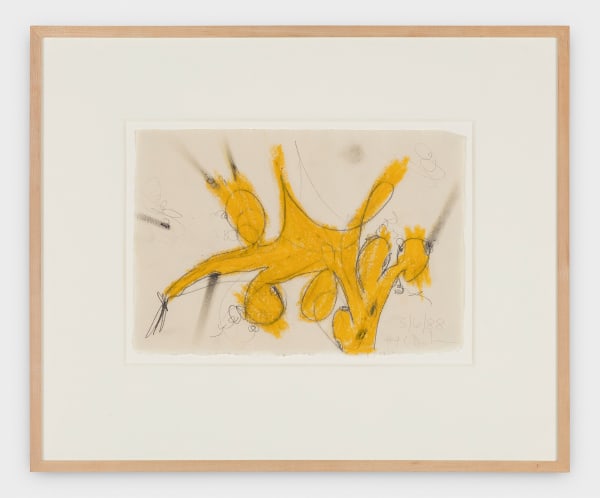 Carroll Dunham Yellow #4 from the series "14 Shapes", 1988 wax crayon and graphite on paper 8 1/2 x 12 3/4 in 21.6 x 32.4 cm