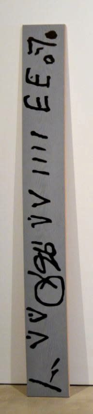 Steffani Jemison Untitled (Same Time / Profile), 2015 oak, gesso, acrylic, furniture wax 96 x 12 x 3/4 in 243.8 x 30.5 x 1.9 cm