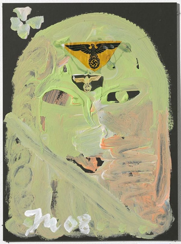 Jonathan Meese Untitled, 2008 acrylic and cut-and-pasted printed paper on cardboard 17 3/8 x 12 5/8 in (44 x 32 cm)