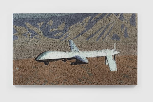 Nate Lowman Drone, 2021 oil and alkyd on linen 36 x 63 in (91.4 x 160 cm)