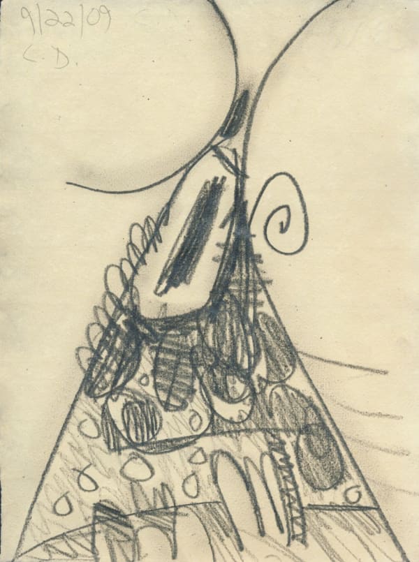 Carroll Dunham Untitled (9/22/09), 2009 graphite on paper 11 3/8 x 8 5/8 in (28.9 x 21.9 cm) framed: 20 x 17 in (50.8 x 43.2 cm)