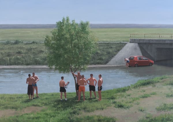Serban Savu The Bathers, 2010 oil on canvas 74 7/8 x 106 3/8 inches 190 x 270 cm