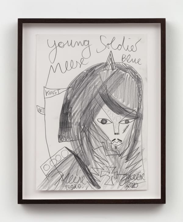 Jonathan Meese DR. SELFMEESE XII, 2020 pencil on paper 16 1/2 x 11 5/8 in (42 x 29.5 cm)