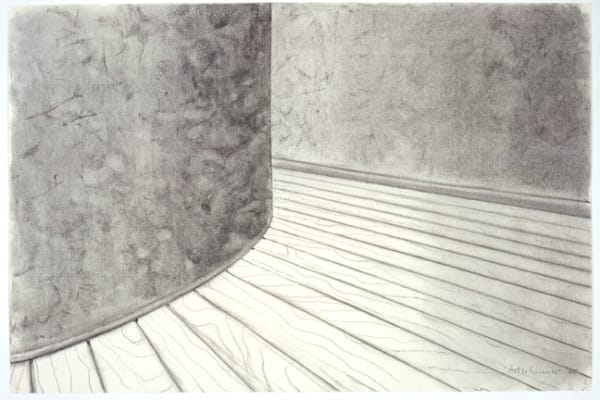 Richard Artschwager Untitled (Bucket on floor), 2005 charcoal on paper 25 x 37 3/4 inches 63.5 x 95.9 cm