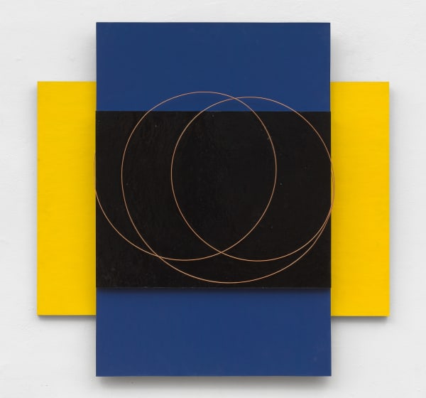 Dorothea Rockburne Trefoil 4, 2020 Aquacryl paint, glue and copper wire on layered boards 30 x 30 x 1 1/2 in (76.2 x 76.2 x 3.8 cm)