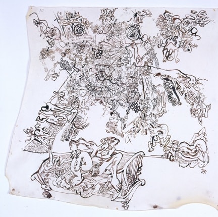 Erwin Pfrang Untitled (from the series Hades II Teil), 2003/2004 mixed media on parchment 15 1/2 x 15 1/2 inches 39.4 x 39.4 cm