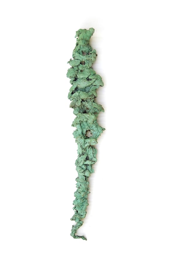 Jorinde Voigt Sequence of Solidification I / Solidification 1, 2014 bronze, verdigris patina, wax, unique 23 5/8 x 4 x 3 3/4 in (60 x 10 x 9.5 cm)