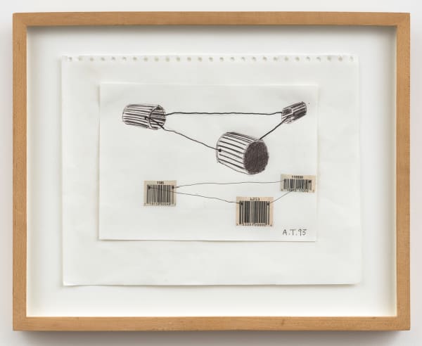 Al Taylor BAR CODES, 1993 ball point pen, ink and collage on paper 8 1/4 x 11 in (21 x 27.9 cm)