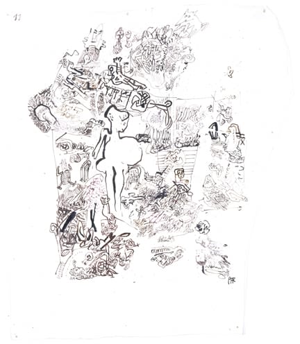 Erwin Pfrang Untitled (from the series Hades II Teil), 2003/2004 mixed media on parchment 14 3/4 x 12 3/4 inches 37.5 x 32.4 cm