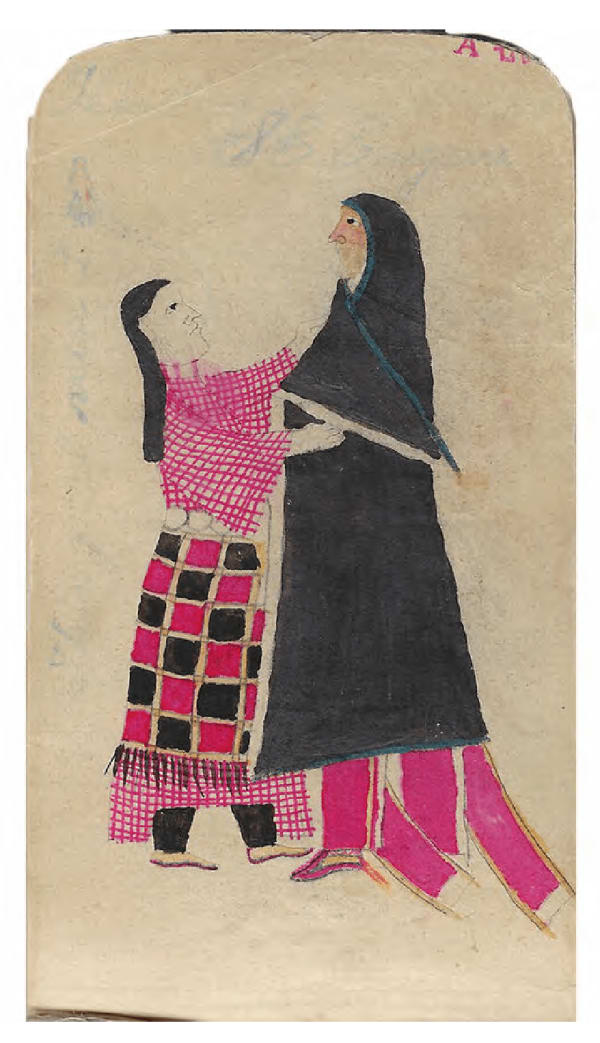 attributed to Eugene Standing Elk Ledger Drawing, ca. 1882 watercolor, ink and graphite on paper 5 3/4 x 3 1/8 in (14.6 x 7.9 cm)