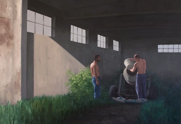 Serban Savu Concrete Needs More Time to Harden, 2008 oil on canvas 43 1/4 x 63 in (110 x 160 cm)