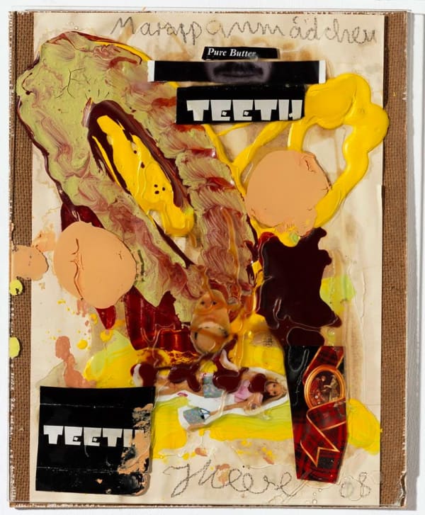Jonathan Meese Untitled (Marzipanmädchen), 2008 mixed media on paper with artist's frame 11 3/4 x 9 4/5 x 3/4 in (30 x 24 x 2 cm)