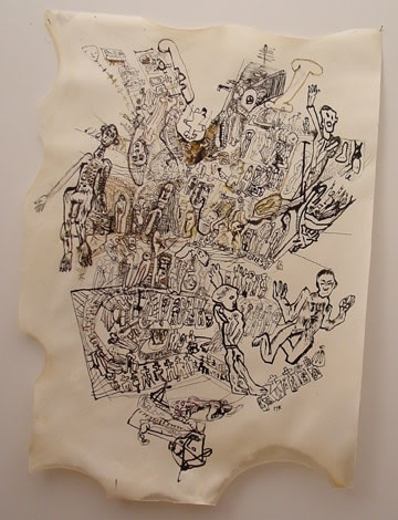 Erwin Pfrang Untitled (from the series Hades I Teil), 2003/2004 mixed media on parchment 38 x 27 inches 96.5 x 68.6 cm