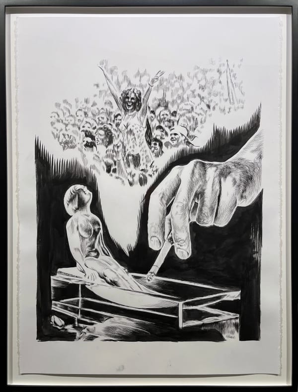 Tim Brawner A Palintir, 2025 ink on paper 20 x 16 in (50.8 x 40.6 cm) framed: 32 3/4 x 25 in (83.2 x 63.5 cm)