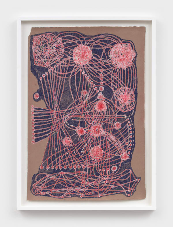 Steve DiBenedetto Cosmic Tones For Mental Therapy (for SR), 2023 colored pencil 23 x 15 1/4 in (58.4 x 38.7 cm) framed: 25 1/2 x 18 1/4 in (64.8 x 46.4 cm)