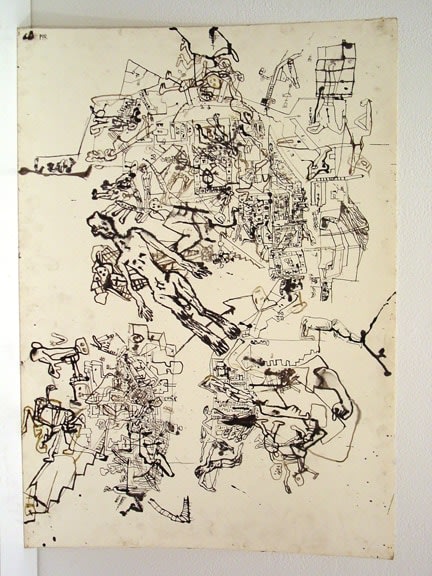 Erwin Pfrang Lagerplane II, 2004 - 2005 india ink on paper 27 x 19 3/4 in (70.1 x 49.9 cm)