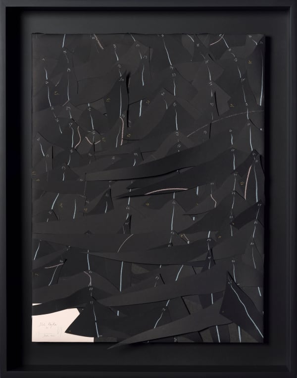 Jorinde Voigt Black Rhythm (2), 2022 oil chalks, graphite on paper on wood in artist's frame 33 x 26 x 3 1/2 in (83.8 x 65.9 x 8.9 cm)