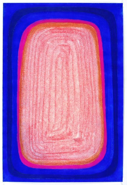 Richard Artschwager Untitled (Blue Concentric), 2006 charcoal and pastel on paper 38 x 25 inches 96.5 x 63.5 cm