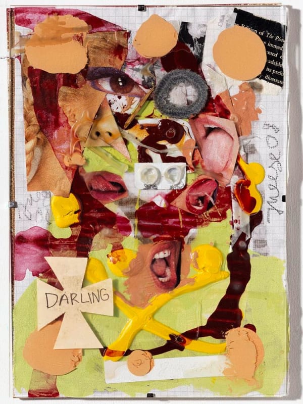 Jonathan Meese Untitled (DARLING), 2008 mixed media on paper with artist's frame 11 3/4 x 8 1/4 x 3/8 in 30 x 21 x 1 cm