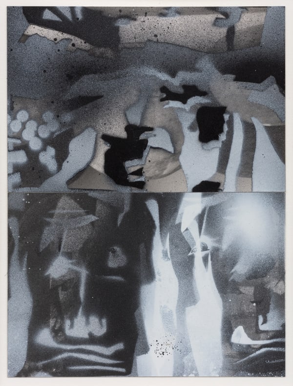 Barry Le Va Munich-Africa, 1995 spray paint on photo sheet: 17 x 14 in (43.2 x 35.6 cm) image: 8 x 6 in (20.3 x 15.2 cm) framed: 18 x 15 1/2 in (45.7 x 39.4 cm)