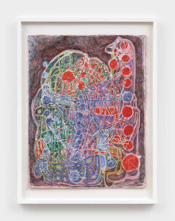 Steve DiBenedetto Helter Shelter, 2022 colored pencil on paper 19 1/4 x 15 1/4 in (48.9 x 38.7 cm) framed: 24 1/4 x 18 1/4 in (61.6 x 46.4 cm)