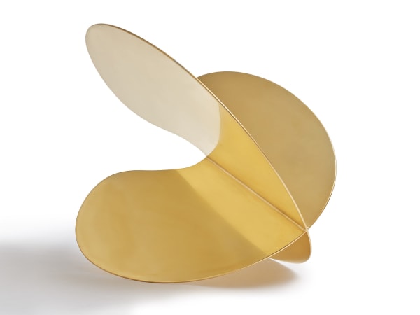 Jorinde Voigt Dyade 13, 2022 gilded stainless steel 30 1/2 x 47 1/4 x 40 3/8 in (77.5 x 120 x 102.5 cm)