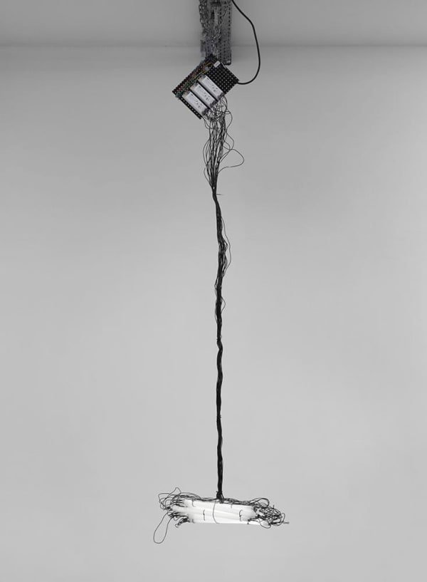 Monica Bonvicini Kleine Lichtkanone, 2009 ten 15-Watt fluorescent lights, tie wrapped 54 1/2 x 24 x 5 in (138.4 x 61 x 12.7 cm) overall