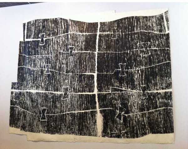 Mel Kendrick Trunk Drawing, 1995 ink on Kozo paper mounted to canvas 117 x 152 in (297.2 x 386.1 cm)