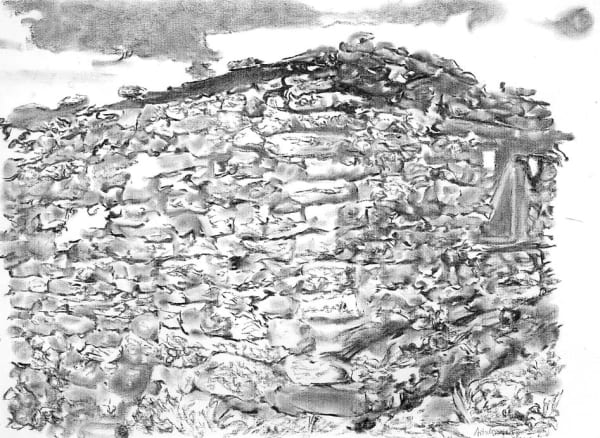 Richard Artschwager Untitled (Rock wall corner), 2002 charcoal on paper 25 x 38 inches
