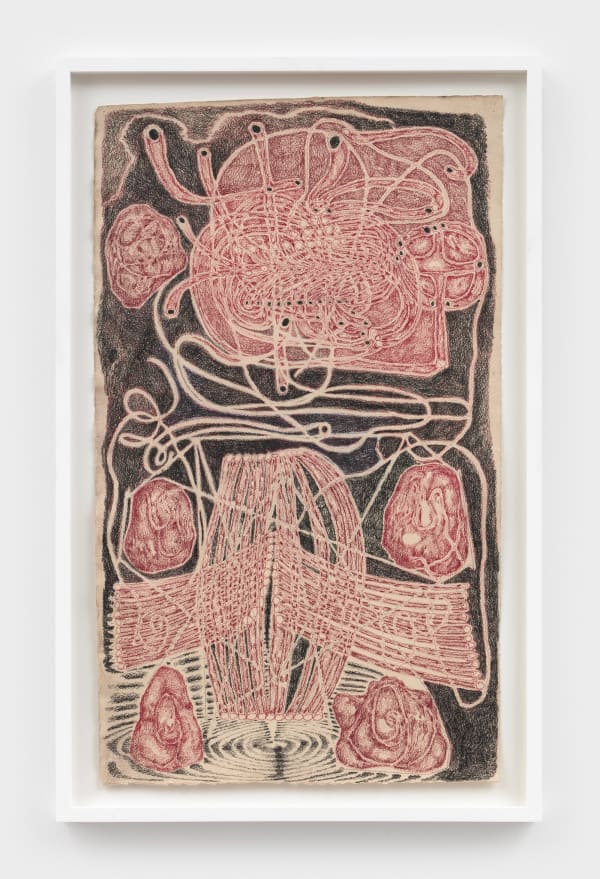 Steve DiBenedetto Double Non System, 2022 colored pencil on paper 23 1/2 x 13 3/4 in (59.7 x 34.9 cm) framed: 26 3/8 x 16 3/4 in (66.9 x 42.5 cm)