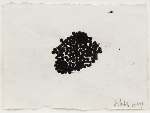 Barry Le Va Clot-Pushed from the Outside, 1994 ink and graphite on paper 9 x 11 1/4 in (22.9 x 28.6 cm)