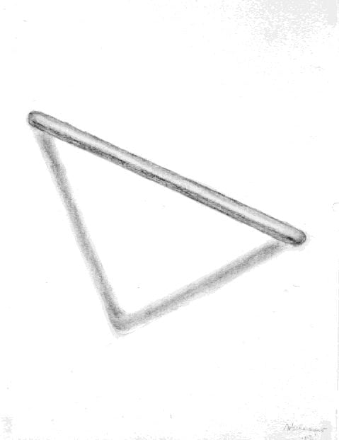 Richard Artschwager Untitled (Triangle, Skewed), 2002 charcoal on paper 25 x 20 inches