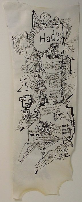 Erwin Pfrang Untitled (from the series Hades I Teil), 2004 mixed media on parchment 39 x 15 3/4 inches 99 x 40 cm