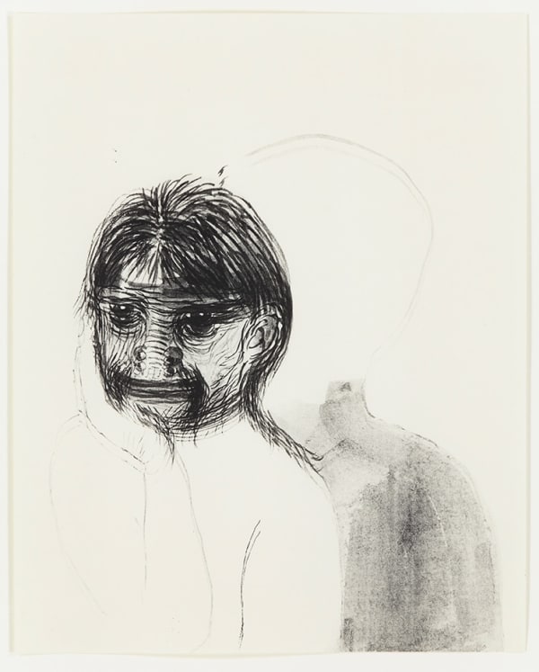 Rosemarie Trockel Untitled, 1991 watercolor and ink on paper 13 3/4 x 11 3/4 in (34.9 x 29.8 cm)