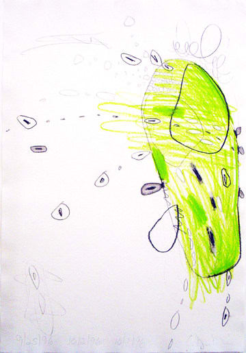 Carroll Dunham Untitled, 1996 crayon and graphite on paper 16 3/8 x 11 1/4 inches 41.6 x 28.6 cm 24 1/2 x 19 3/8 inches framed dimensions 62.2 x 49.2 cm